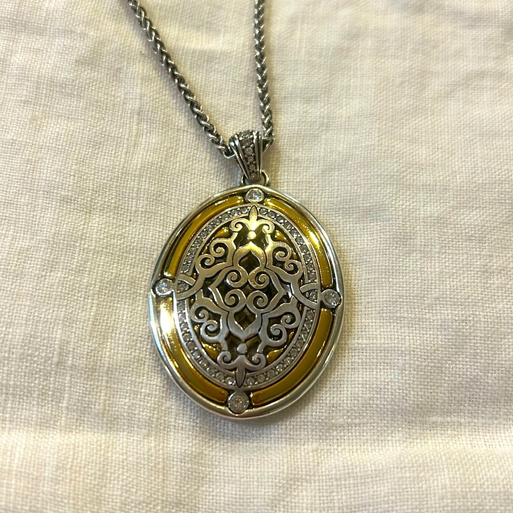 Brighton two toned, reversible pendant necklace